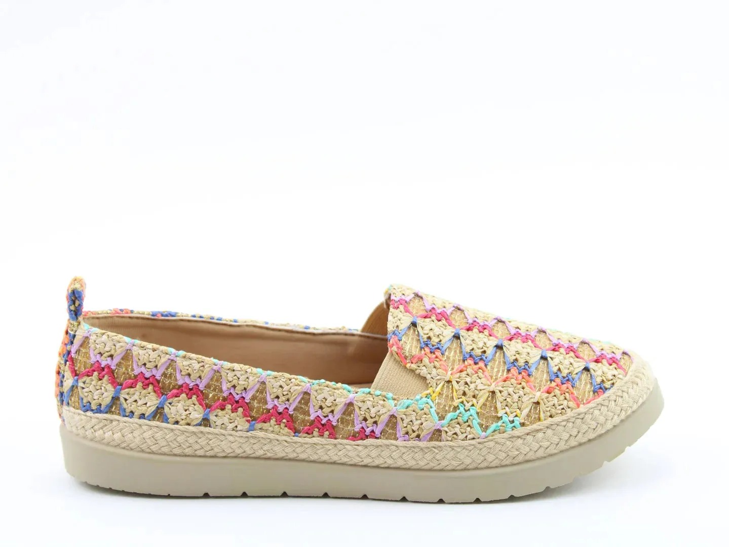 Heavenly Feet Sophie Ladies Slip On Summer Shoe Natural