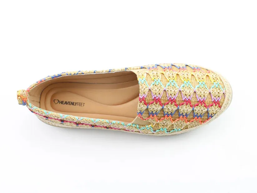 Heavenly Feet Sophie Ladies Slip On Summer Shoe Natural