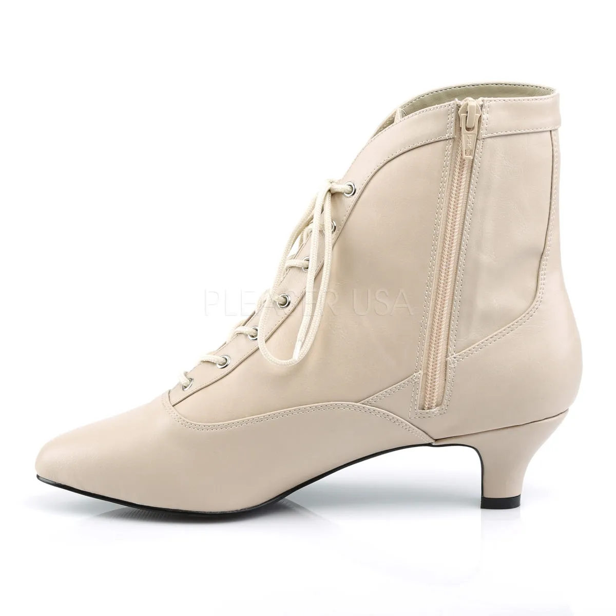 Lace-Up/Zip Ankle Boots with 2-inch Heels FAB-1005