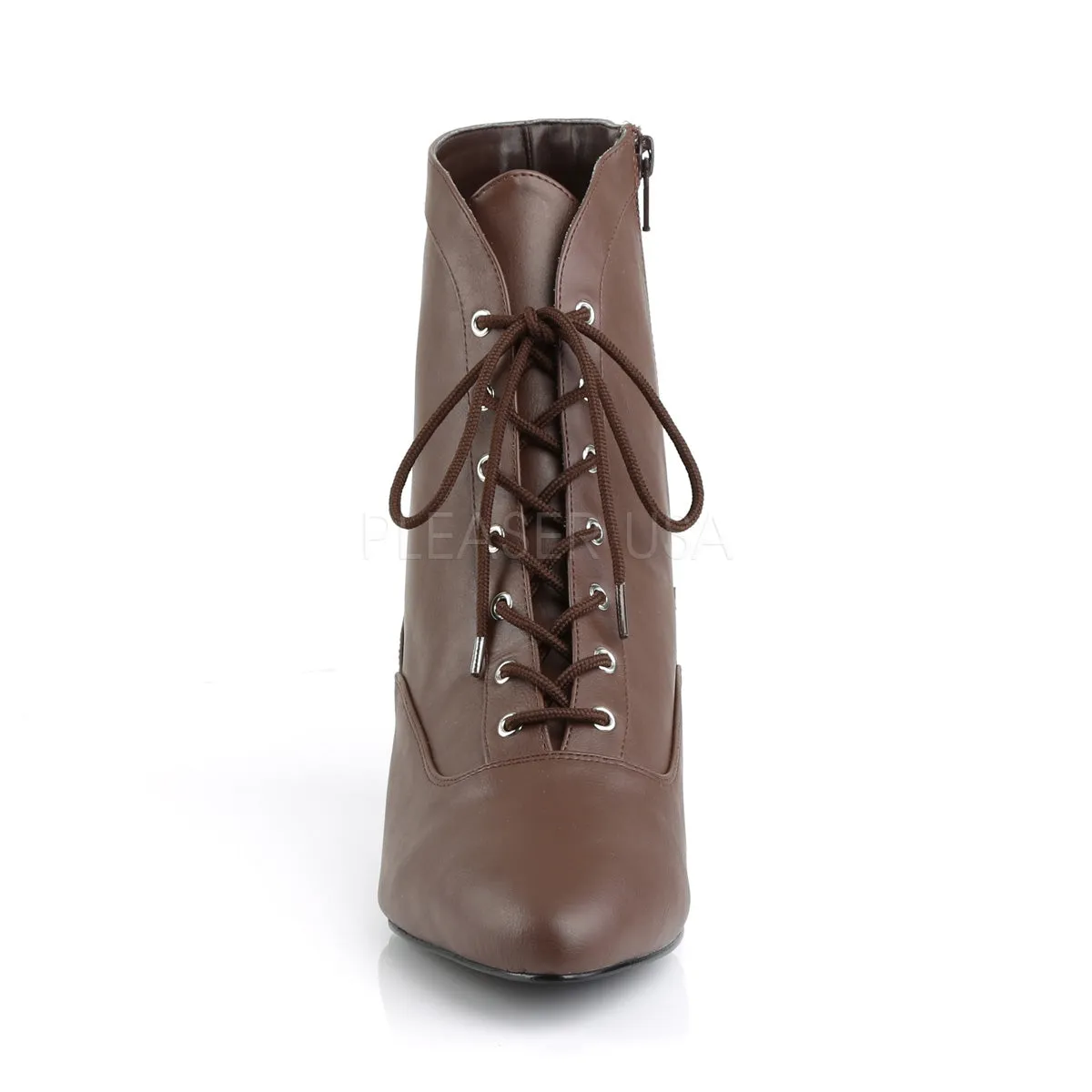 Lace-Up/Zip Ankle Boots with 2-inch Heels FAB-1005