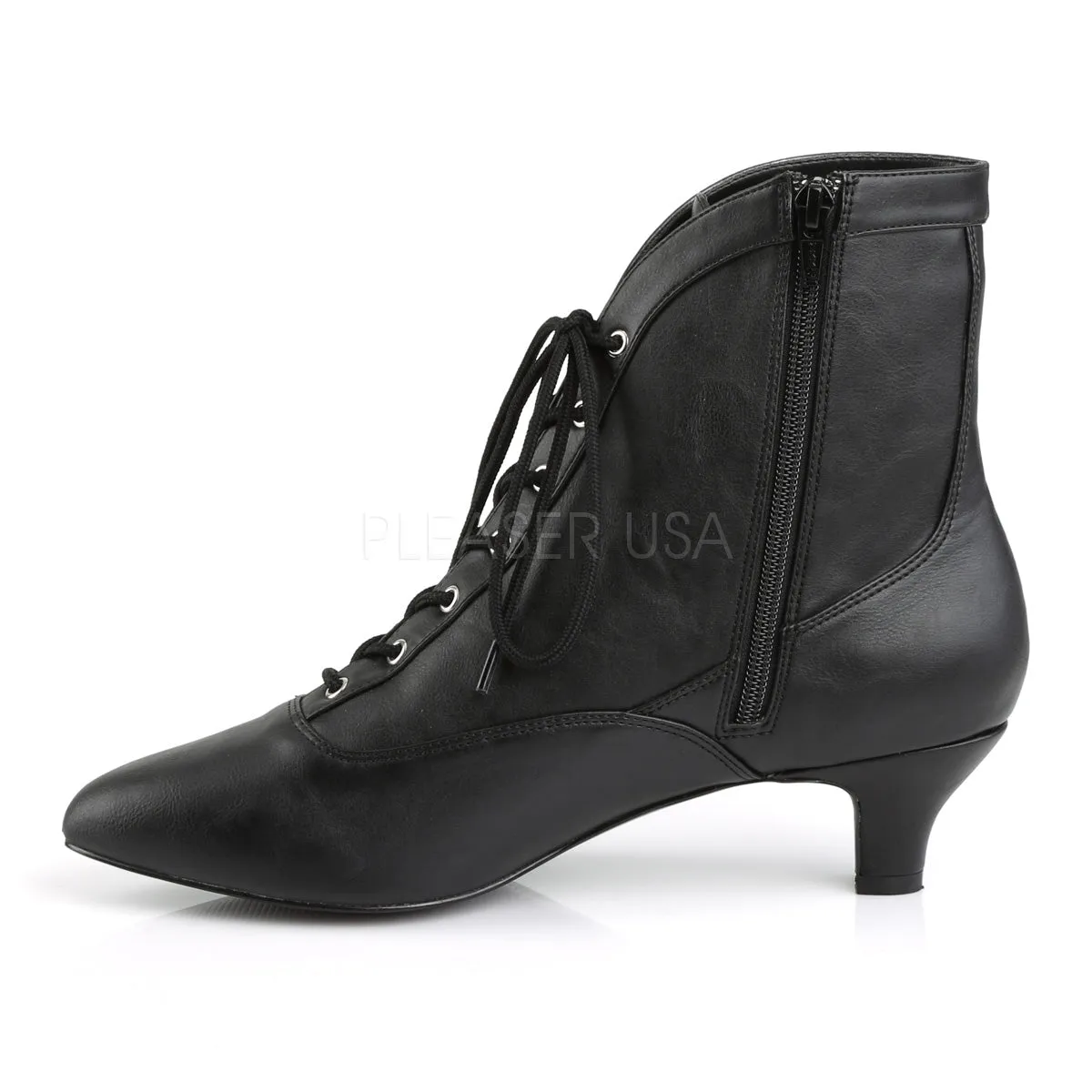 Lace-Up/Zip Ankle Boots with 2-inch Heels FAB-1005