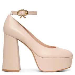 Manila beige platform pumps