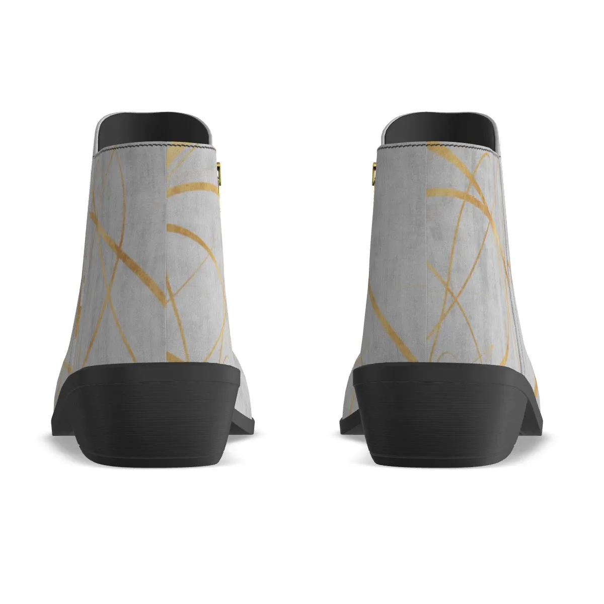 Men's Fashion Boots, gray  with gold 62