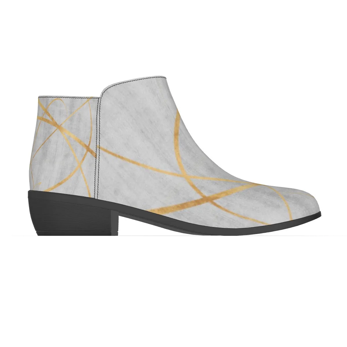 Men's Fashion Boots, gray  with gold 62
