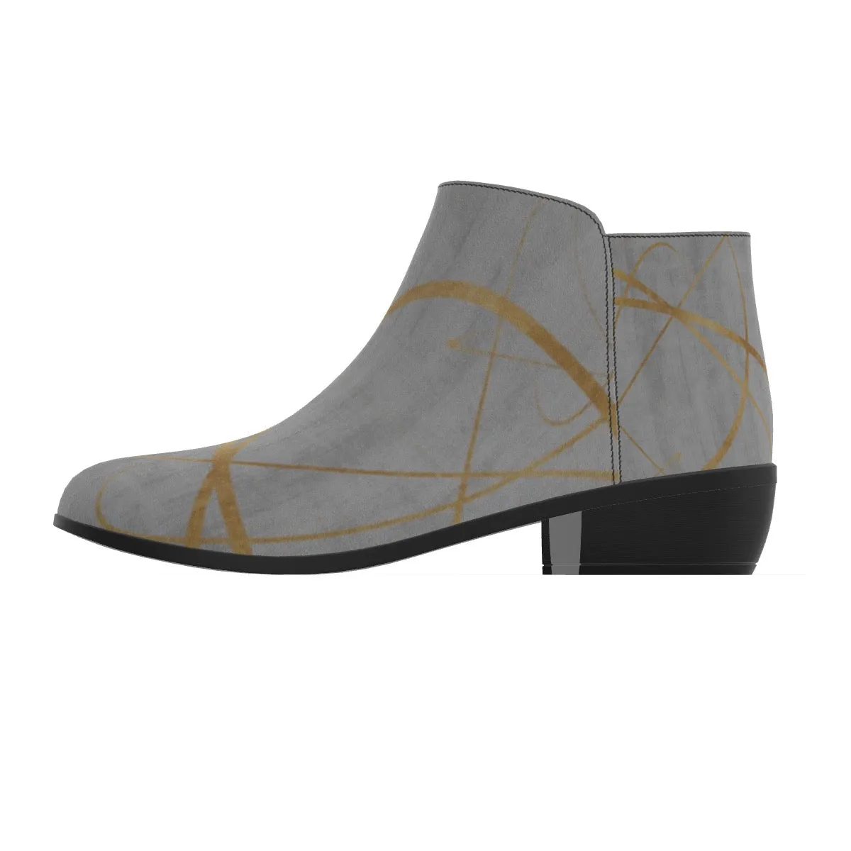 Men's Fashion Boots, gray  with gold 62