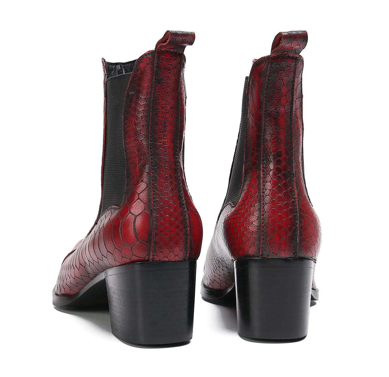 Men's Plain Toe Leather Chelsea Boots