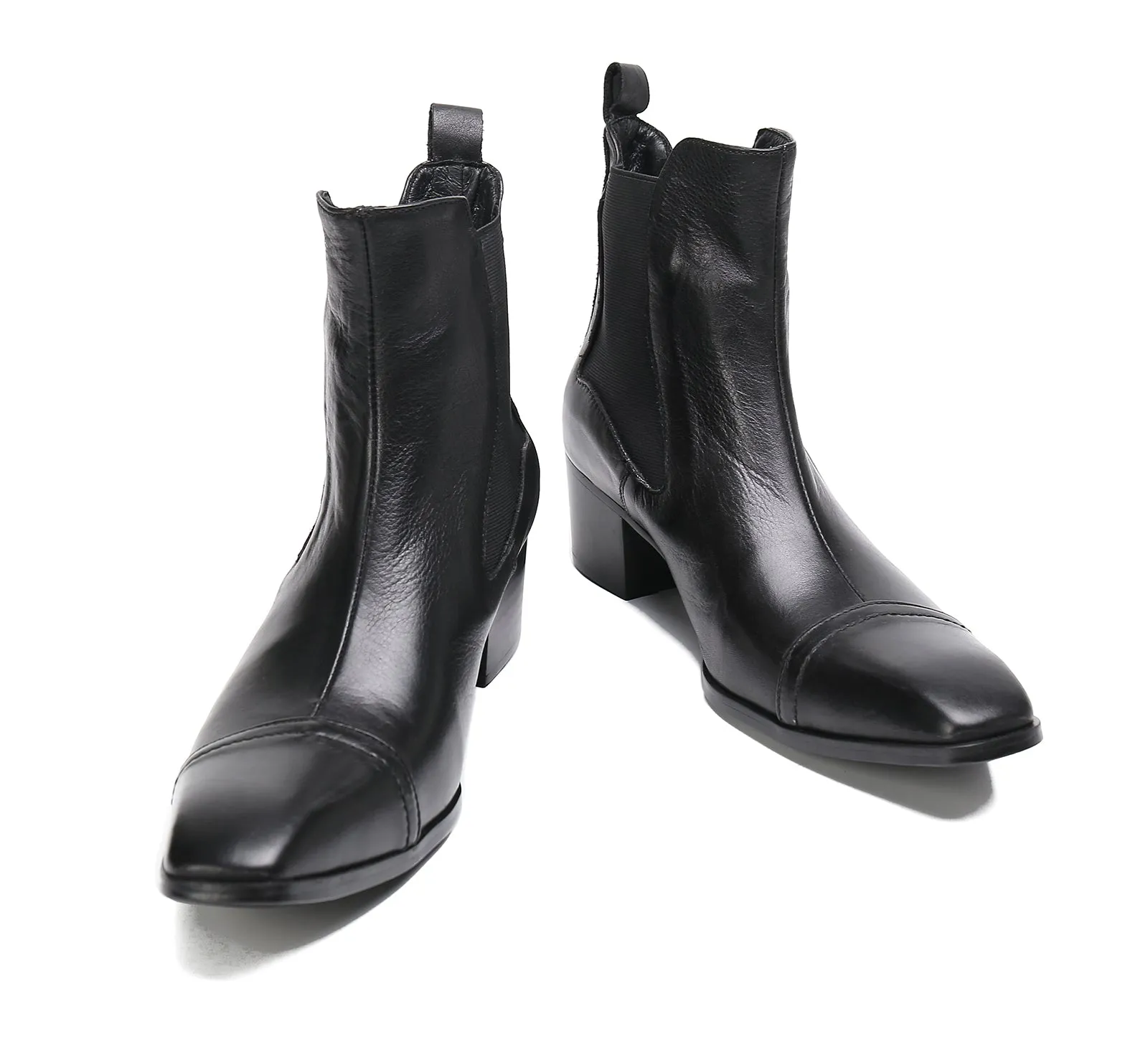 Men's Plain Toe Leather Chelsea Boots
