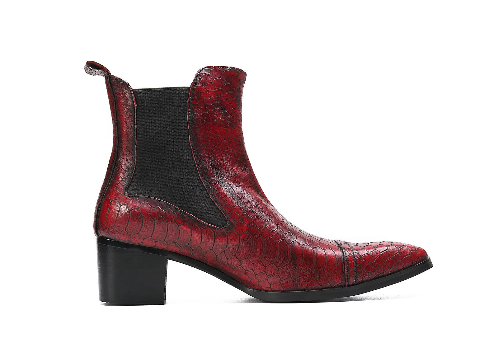 Men's Plain Toe Leather Chelsea Boots