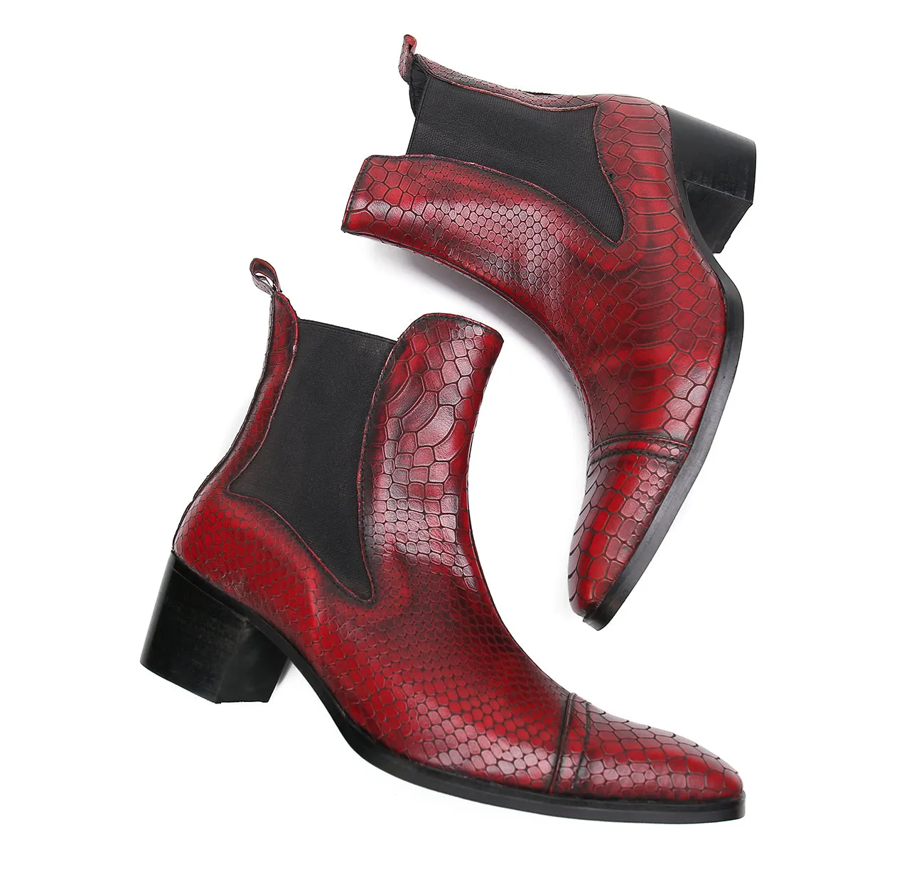 Men's Plain Toe Leather Chelsea Boots