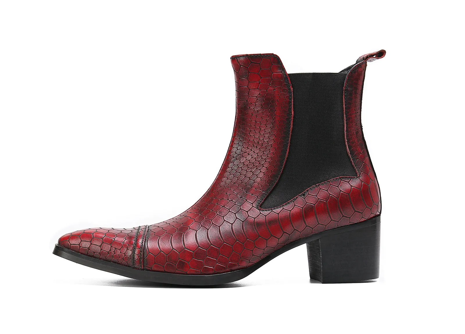 Men's Plain Toe Leather Chelsea Boots