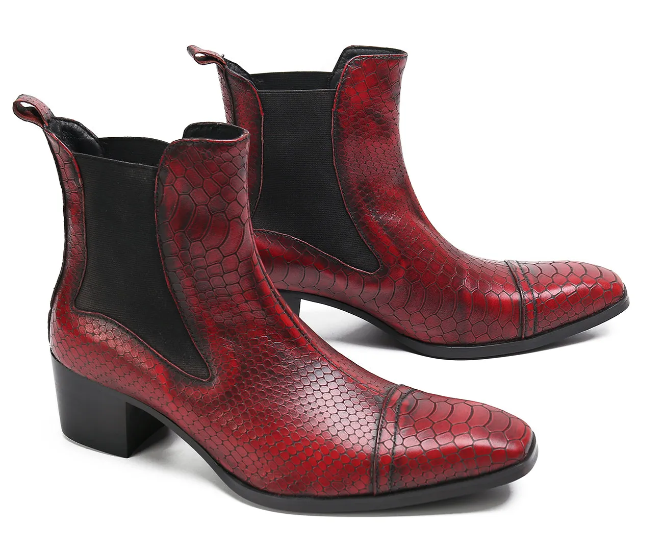 Men's Plain Toe Leather Chelsea Boots