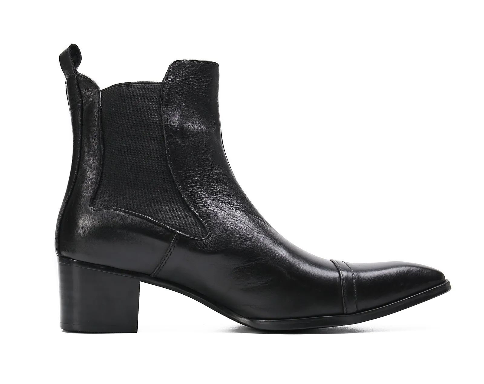 Men's Plain Toe Leather Chelsea Boots