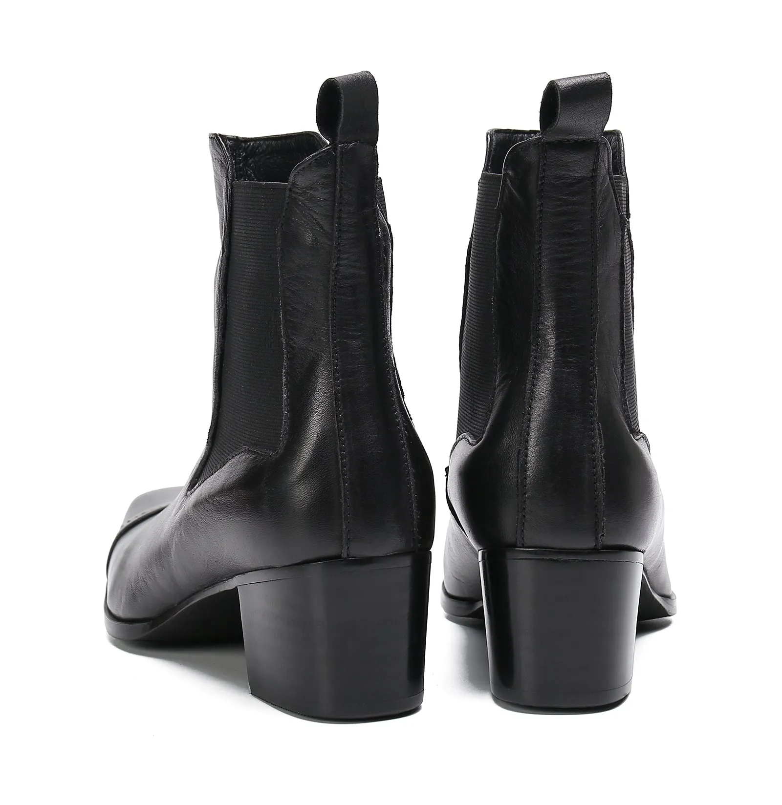 Men's Plain Toe Leather Chelsea Boots