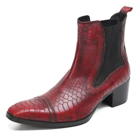 Men's Plain Toe Leather Chelsea Boots