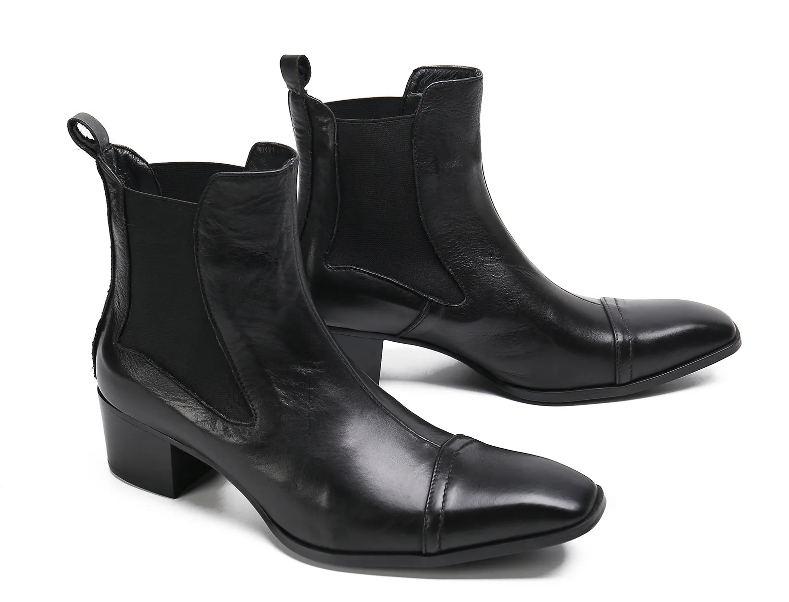 Men's Plain Toe Leather Chelsea Boots