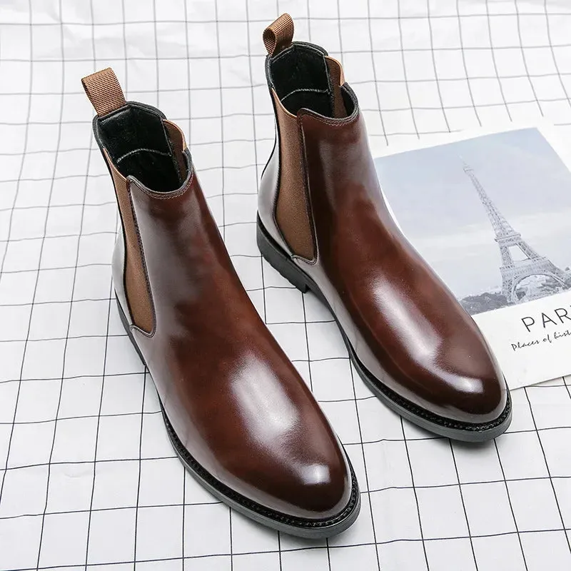 Men's Retro Leather Chelsea Boots - British Style Ankle Boots 2024