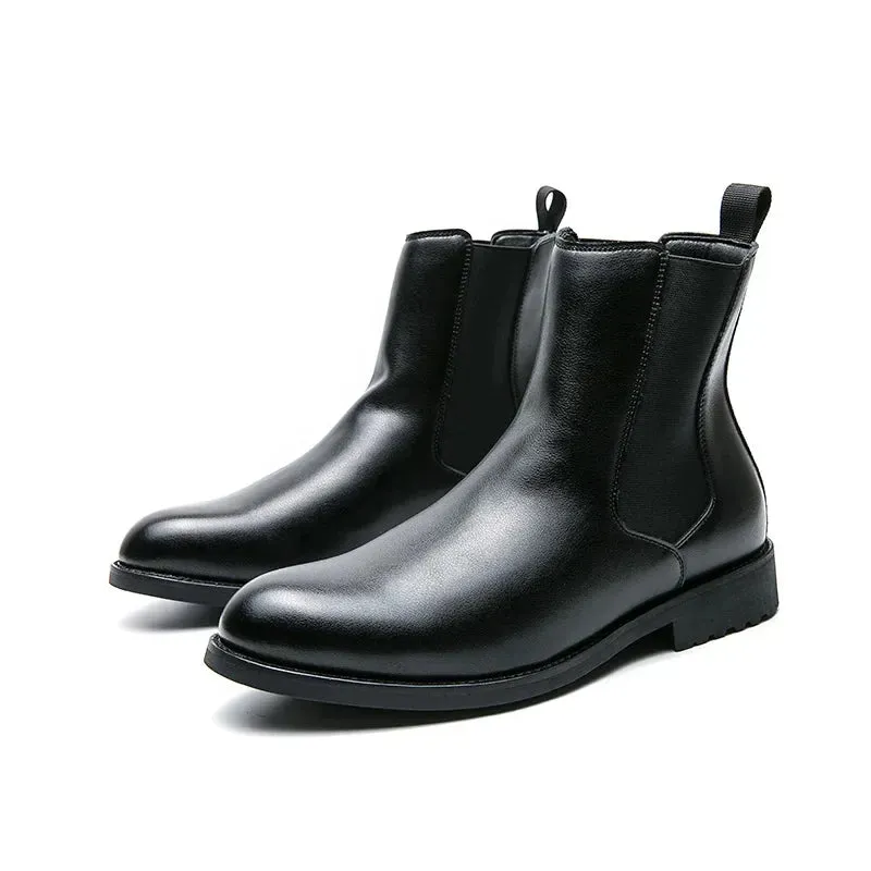Men's Retro Leather Chelsea Boots - British Style Ankle Boots 2024