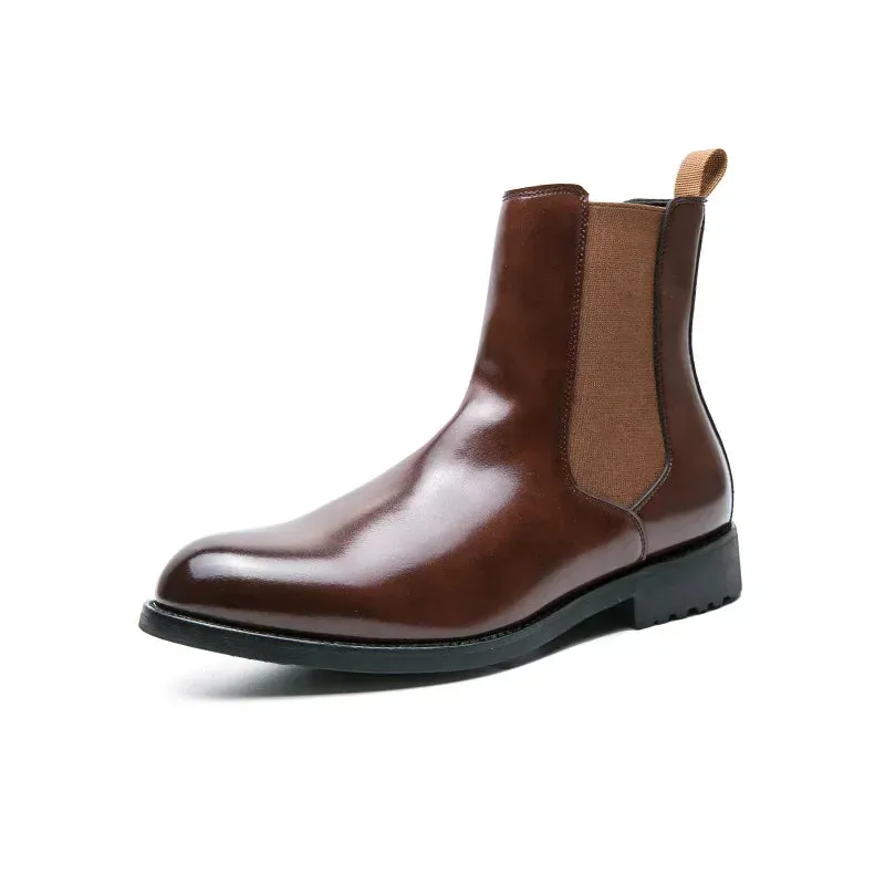 Men's Retro Leather Chelsea Boots - British Style Ankle Boots 2024