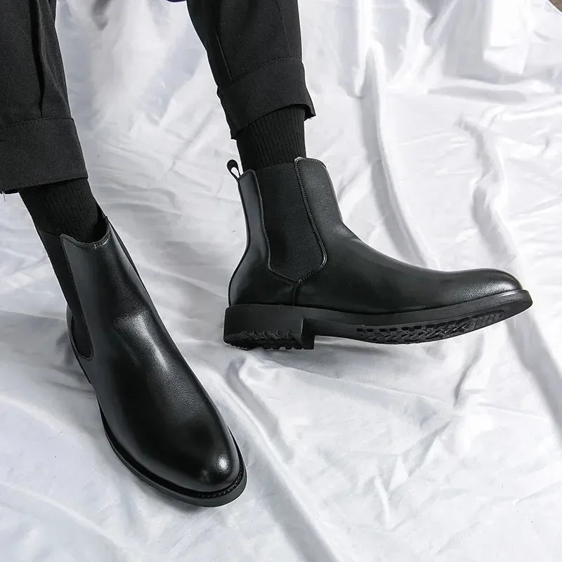 Men's Retro Leather Chelsea Boots - British Style Ankle Boots 2024