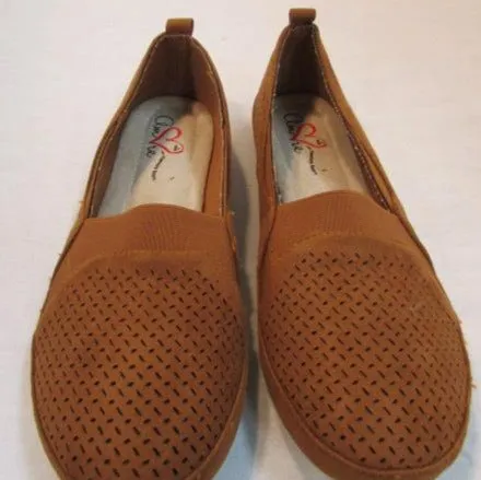Mia Amore "Alison" Rust Textured Slip on Flats