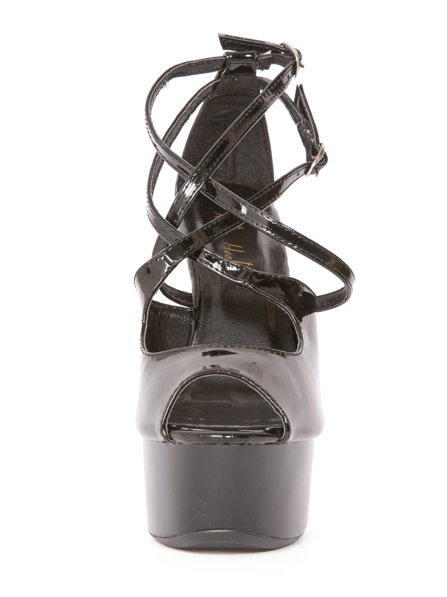 Open Toe Platform Pumps with 2 Straps