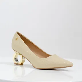 Orchid pointy court on 6cm special circle heel nude