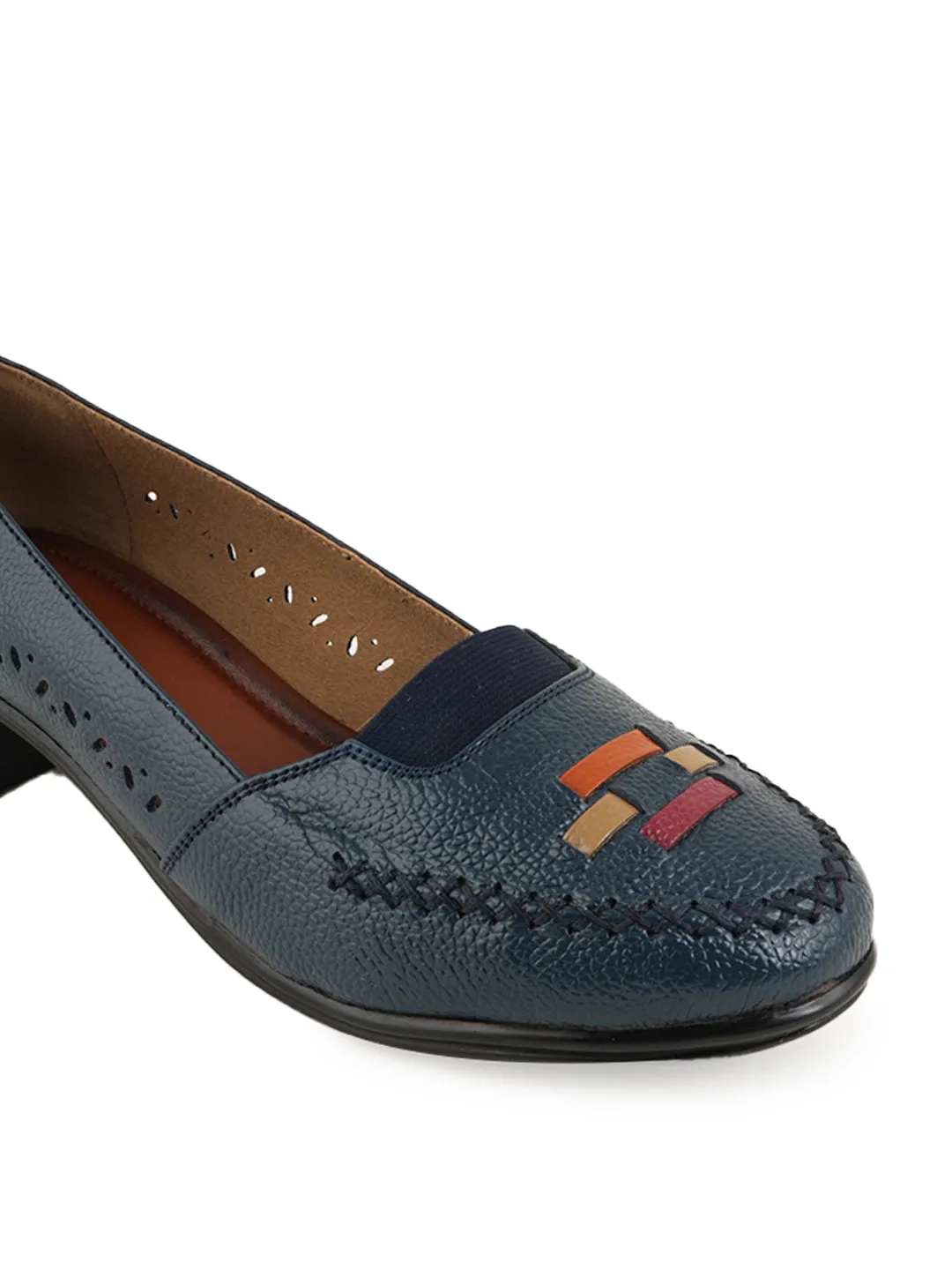 Pelle Albero Block Heel Blue Multi Ballerina