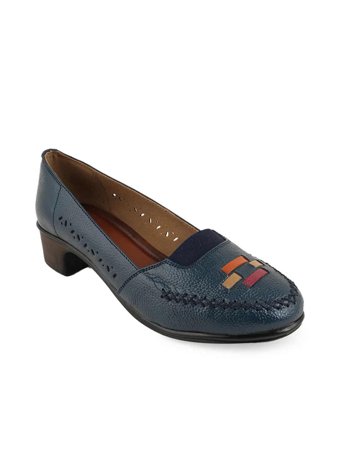Pelle Albero Block Heel Blue Multi Ballerina