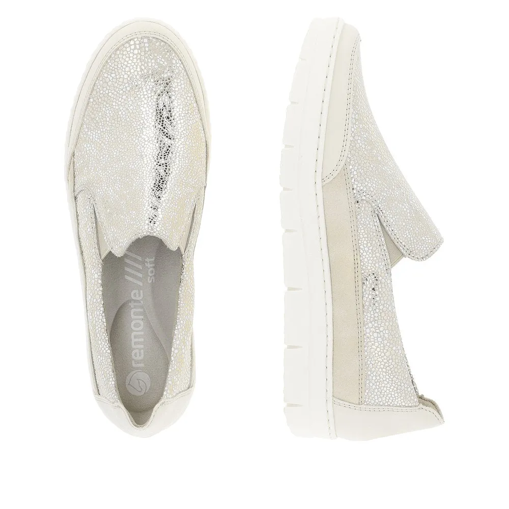 Remonte Ladies Metallic Slip On Casual Shoe