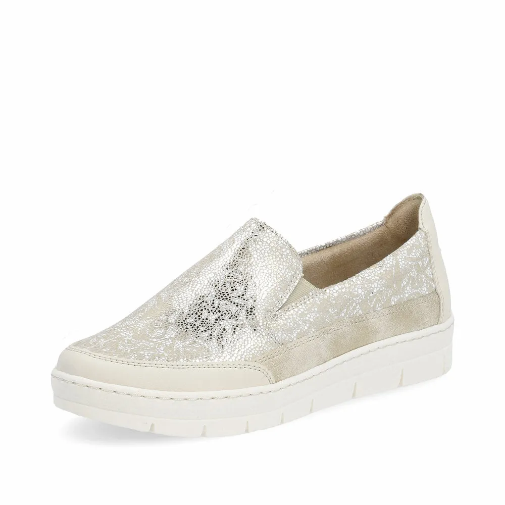 Remonte Ladies Metallic Slip On Casual Shoe