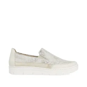 Remonte Ladies Metallic Slip On Casual Shoe