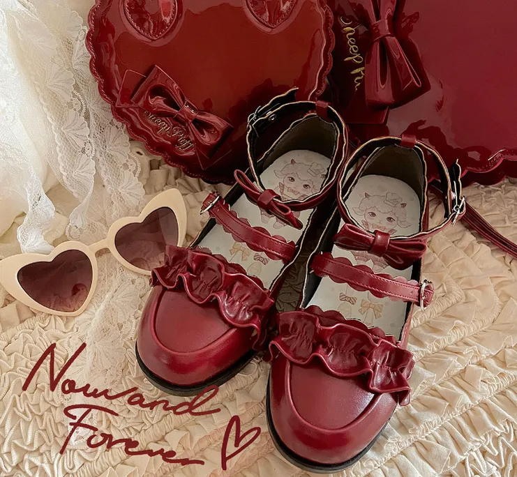 Sheep Puff~Kawaii Lolita Shoes Multicolors