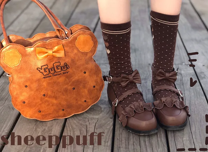 Sheep Puff~Kawaii Lolita Shoes Multicolors