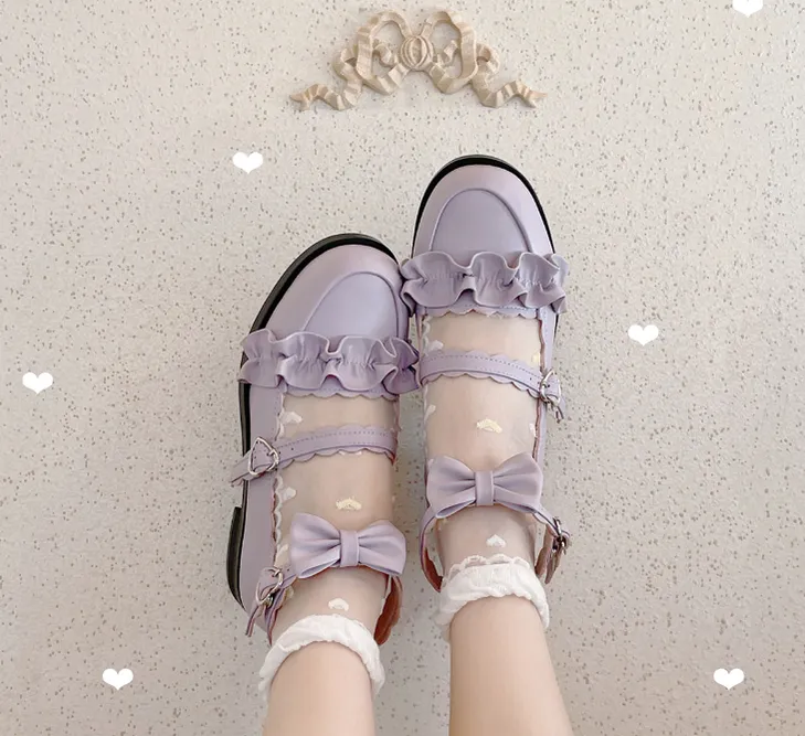 Sheep Puff~Kawaii Lolita Shoes Multicolors