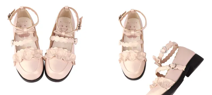 Sheep Puff~Kawaii Lolita Shoes Multicolors