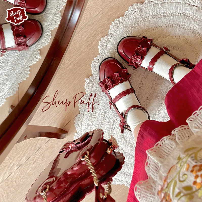 Sheep Puff~Kawaii Lolita Shoes Multicolors