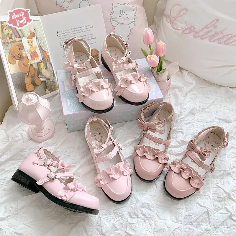 Sheep Puff~Kawaii Lolita Shoes Multicolors