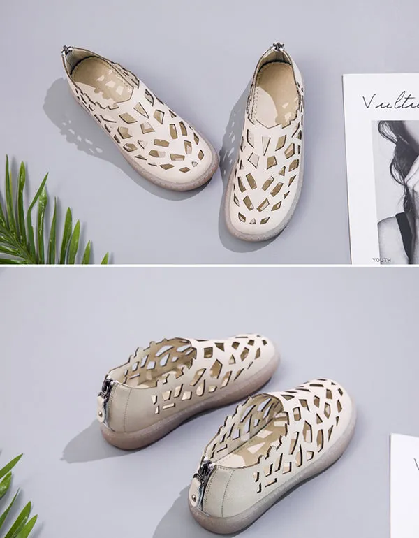 Summer Round Head Leather Flats