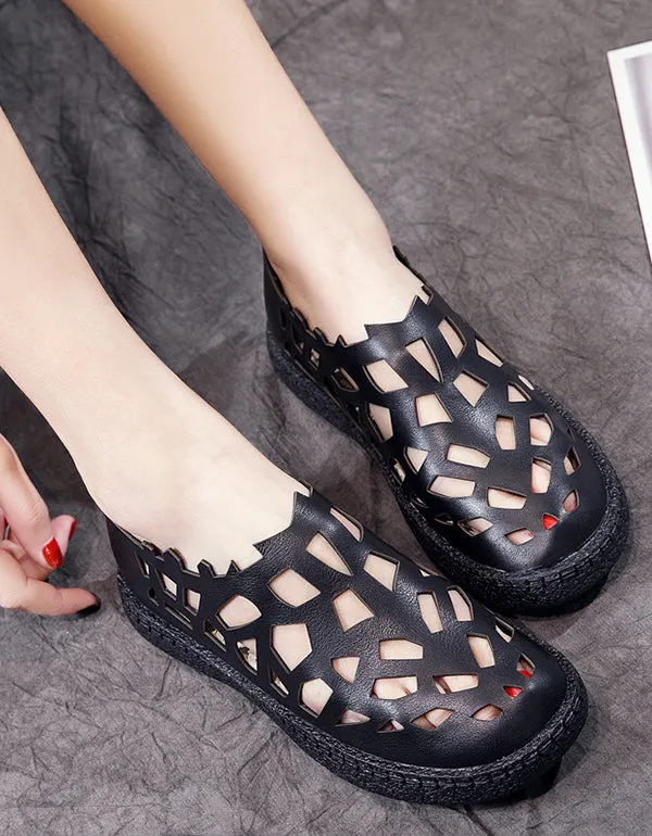 Summer Round Head Leather Flats