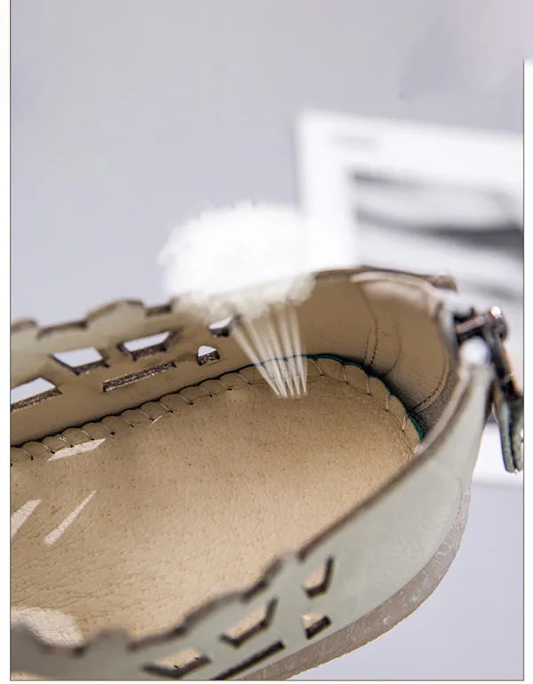Summer Round Head Leather Flats