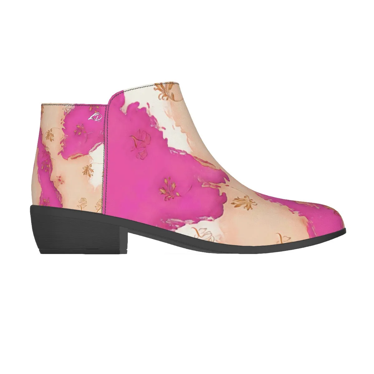 Women's Fashion Boots 342, pink and beige abstract