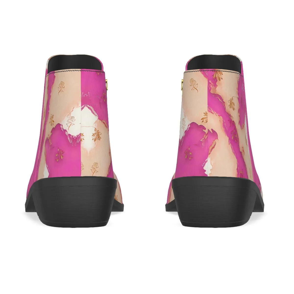 Women's Fashion Boots 342, pink and beige abstract