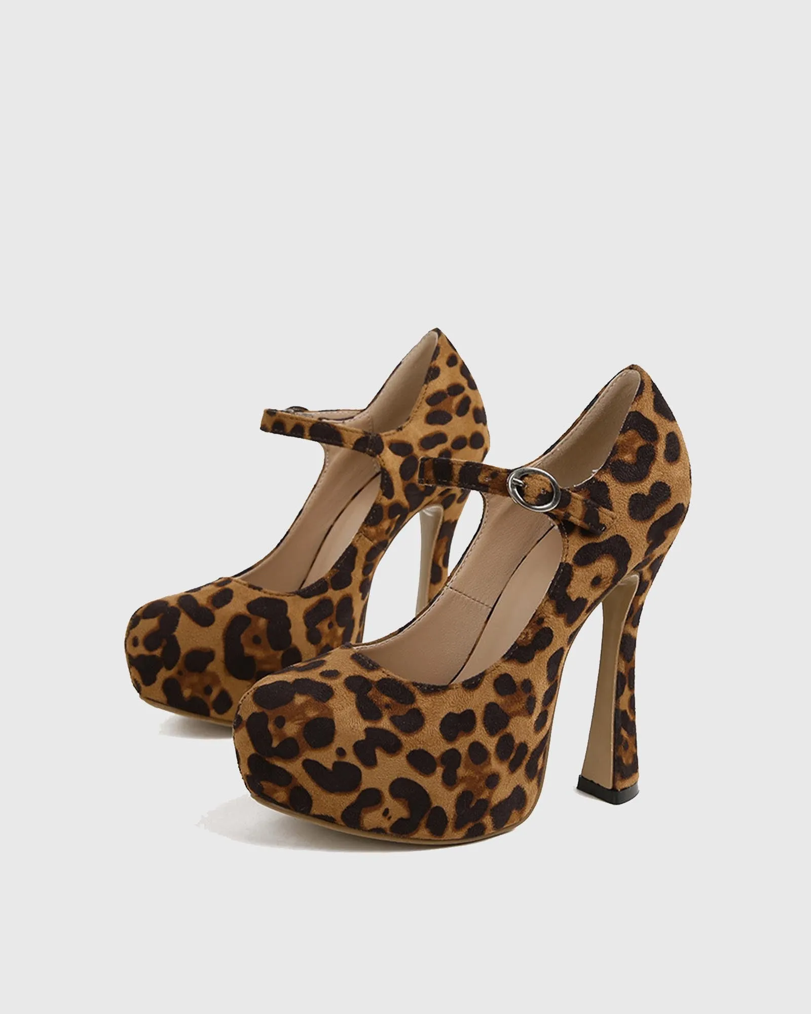 Zafirah Leopard Print Velvet Platform Pumps In Brown