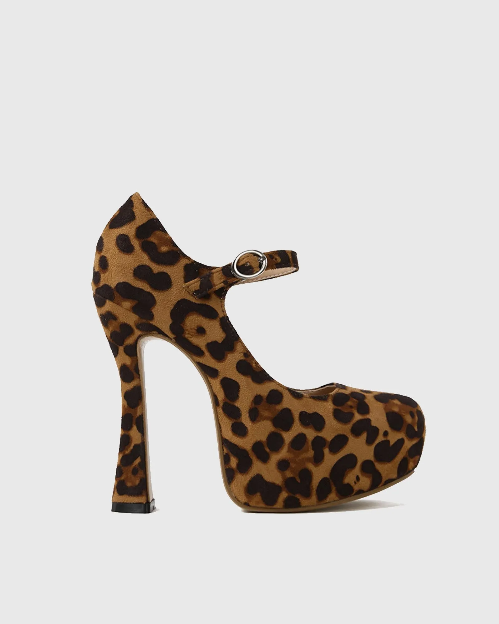 Zafirah Leopard Print Velvet Platform Pumps In Brown
